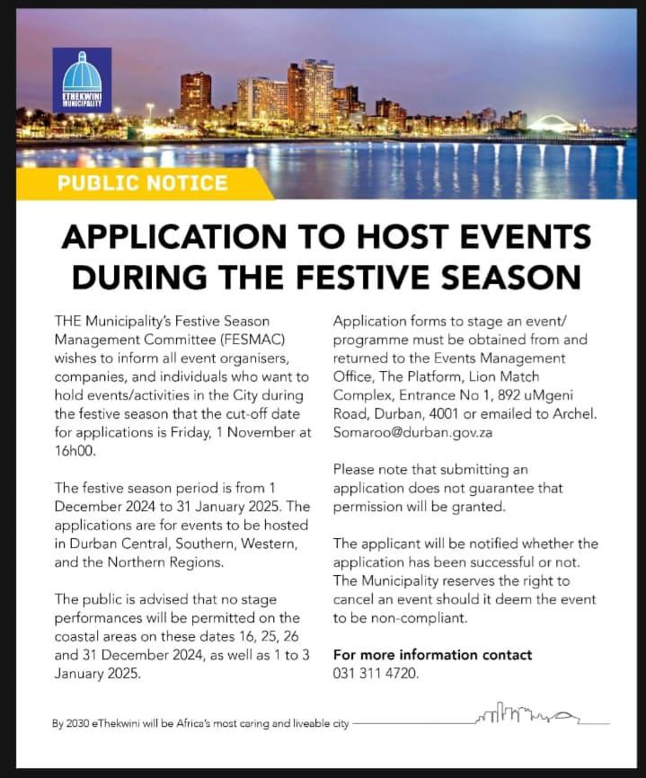 Application to host events – Festive season 2024